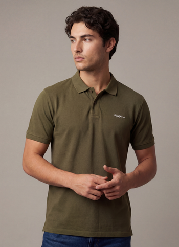 Men Green Solid Short Sleeves Polo