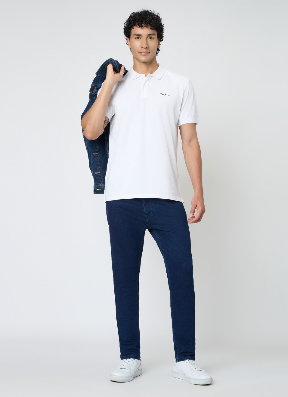 Men White Solid Short Sleeves Polo, , large image number 5