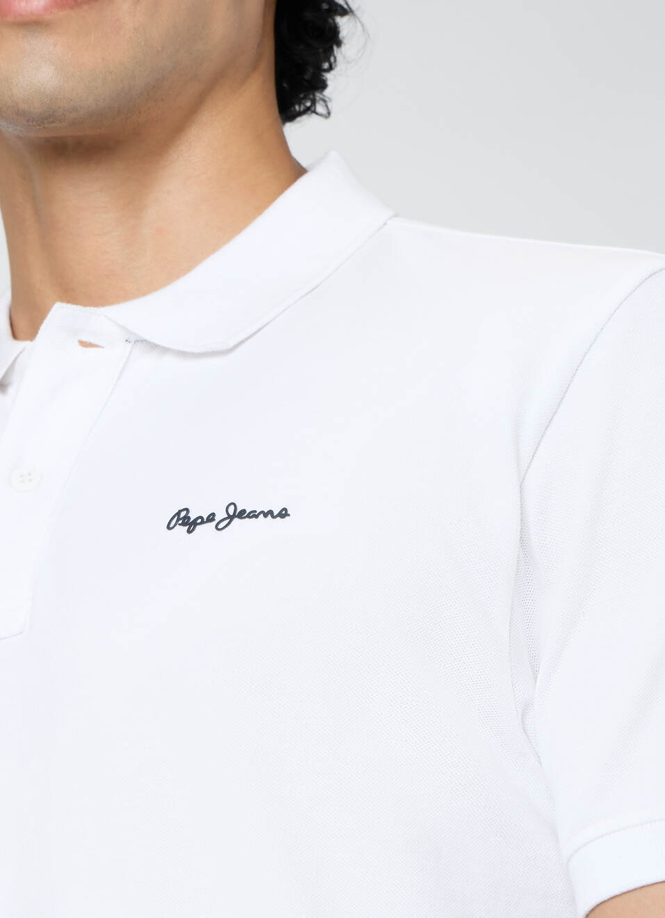 Men White Solid Short Sleeves Polo, , large image number 6