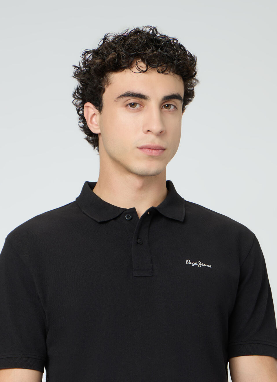 Men Black Solid Short Sleeves Polo, , large image number 4