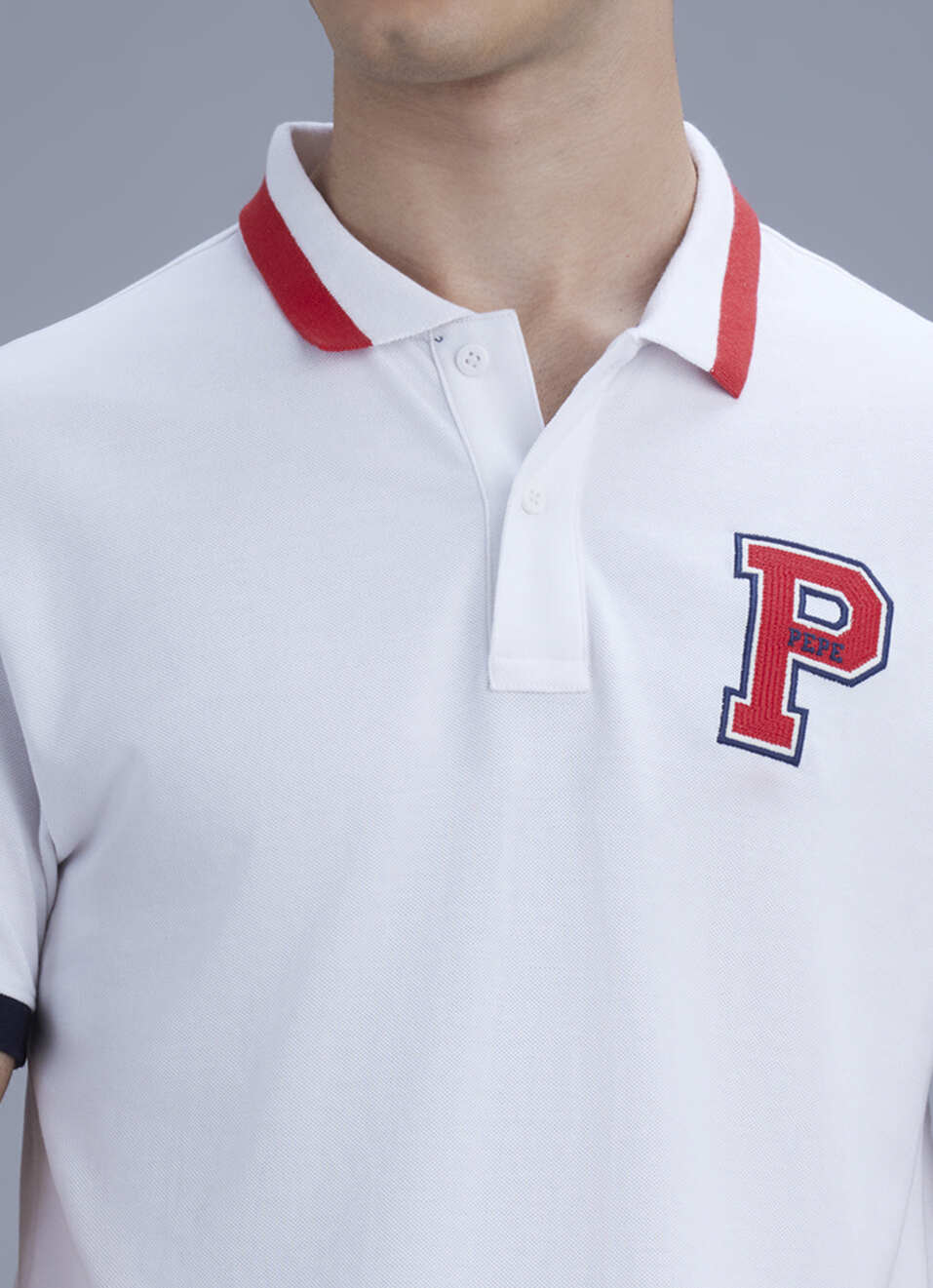 Men White Regular Fit Polo Collar T-shirt, , large image number 1