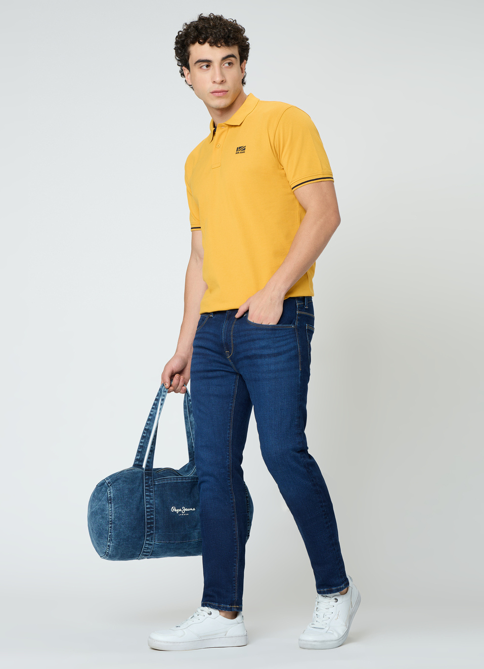 Men Yellow Solid Short Sleeves Polo, , large image number 5