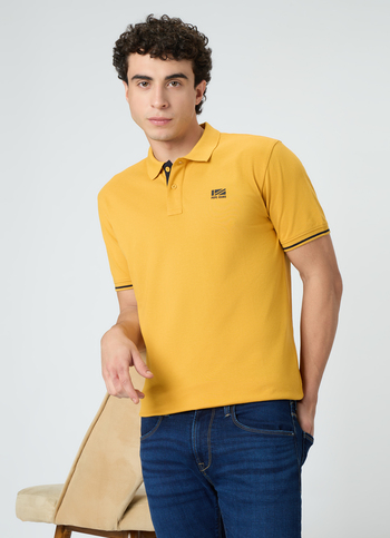 Men Yellow Solid Short Sleeves Polo