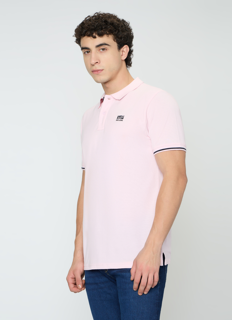 Men Pink Solid Short Sleeves Polo, , large image number 3