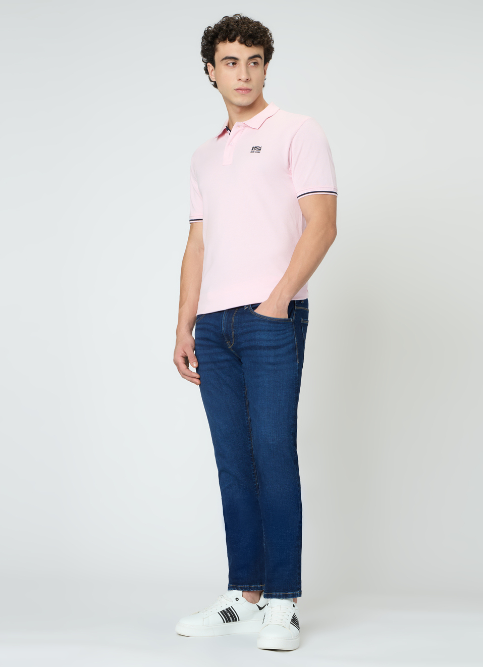 Men Pink Solid Short Sleeves Polo, , large image number 5