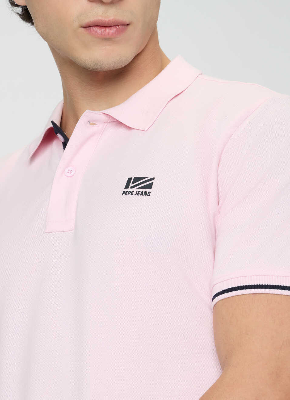 Men Pink Solid Short Sleeves Polo, , large image number 6