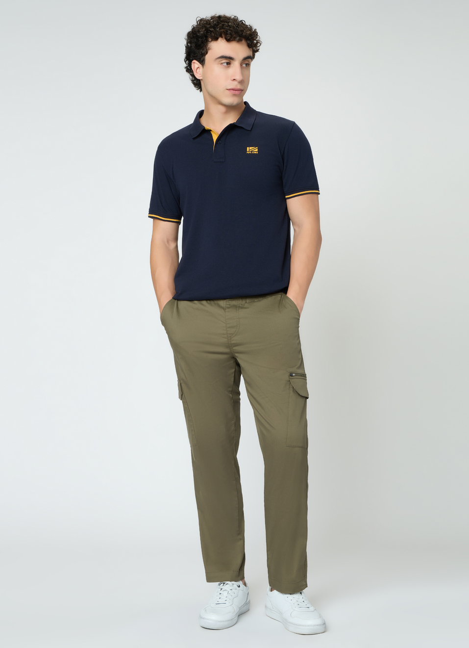 Men Navy Solid Short Sleeves Polo, , large image number 5