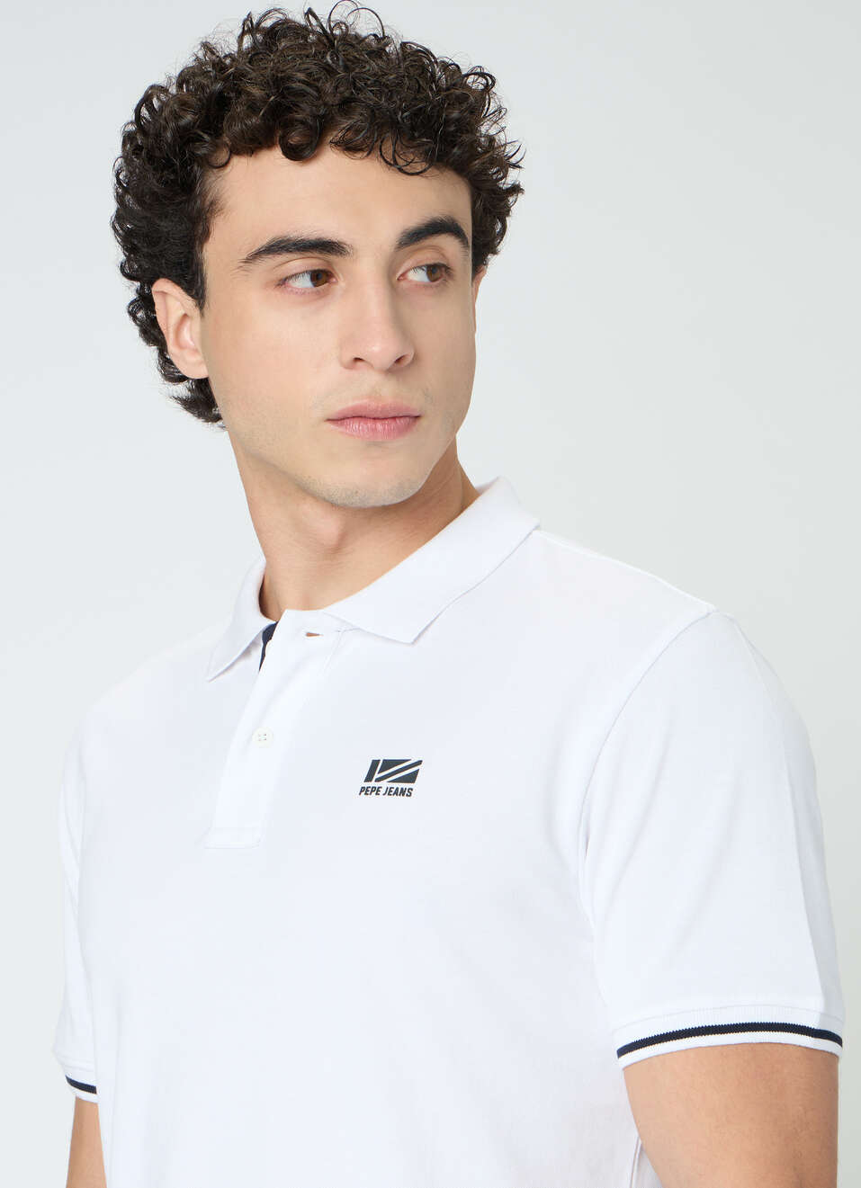 Men White Solid Short Sleeves Polo, , large image number 4