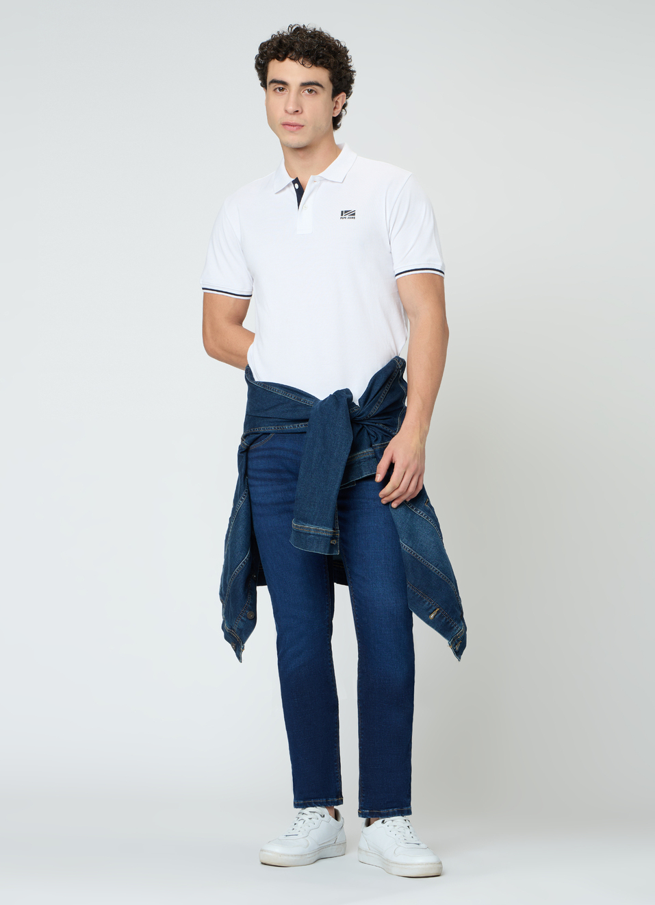 Men White Solid Short Sleeves Polo, , large image number 5