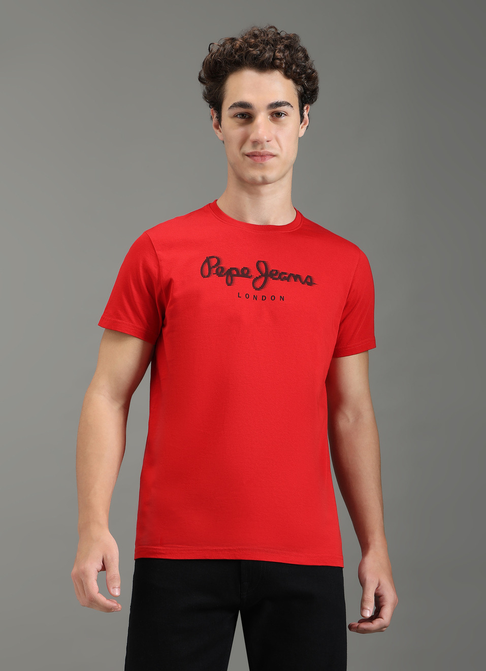 Men Red Graphic Slim Fit T-shirt, , large image number 1