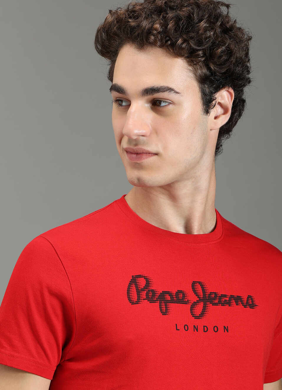 Men Red Graphic Slim Fit T-shirt, , large image number 4