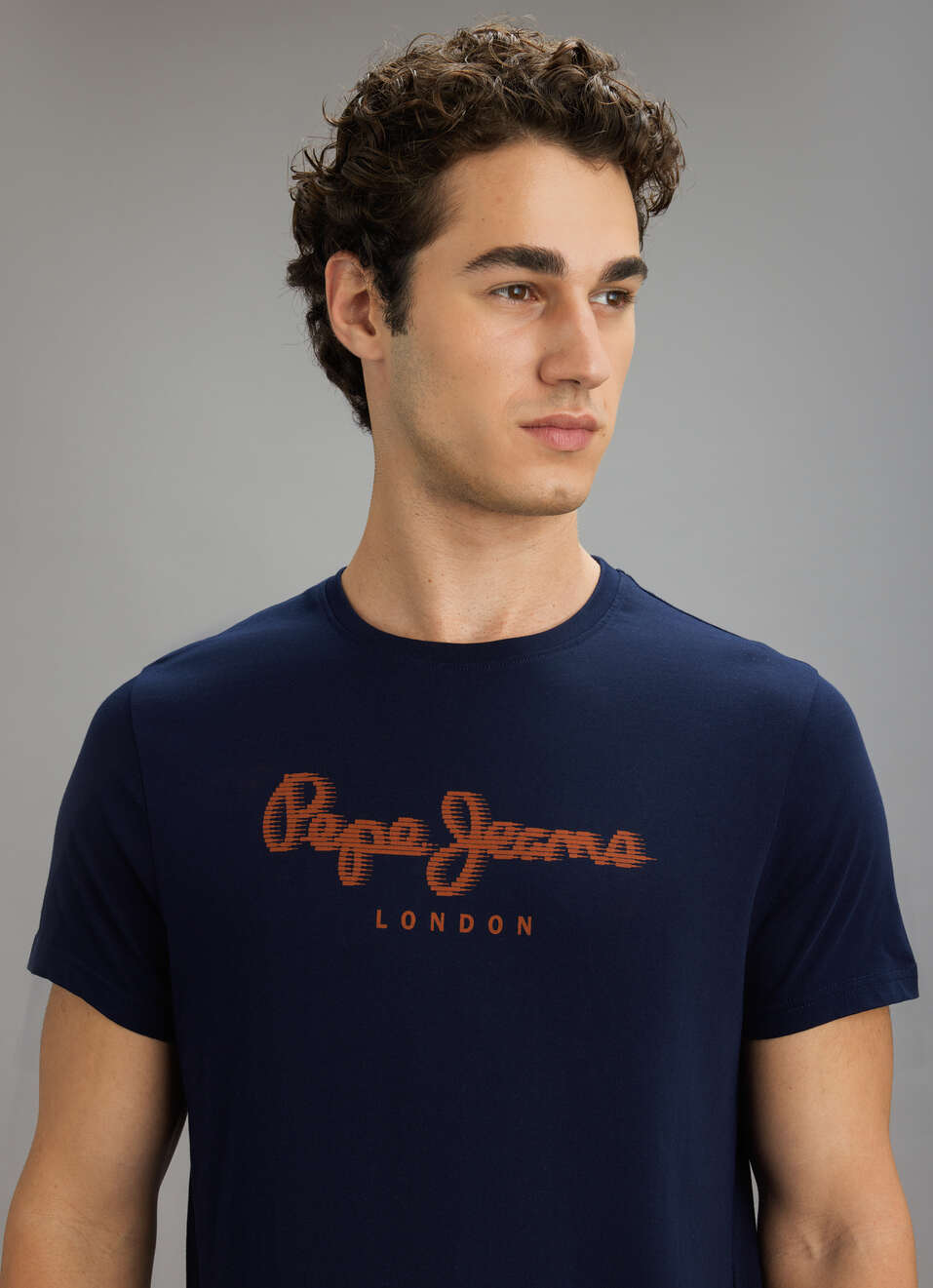 Men Navy Graphic Slim Fit T-shirt, , large image number 4