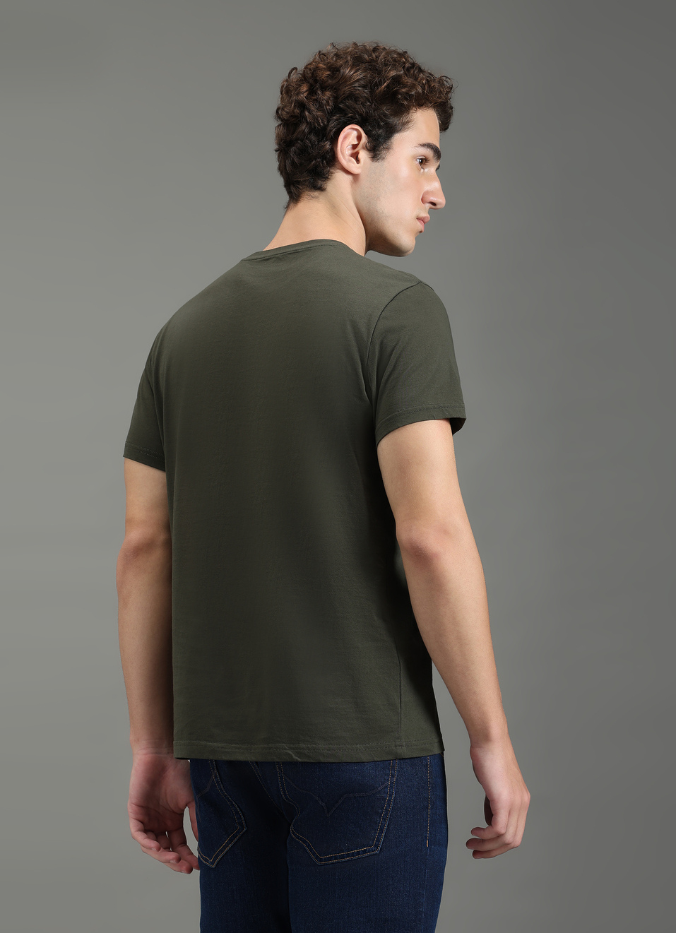 Men Green Graphic Slim Fit T-shirt, , large image number 2