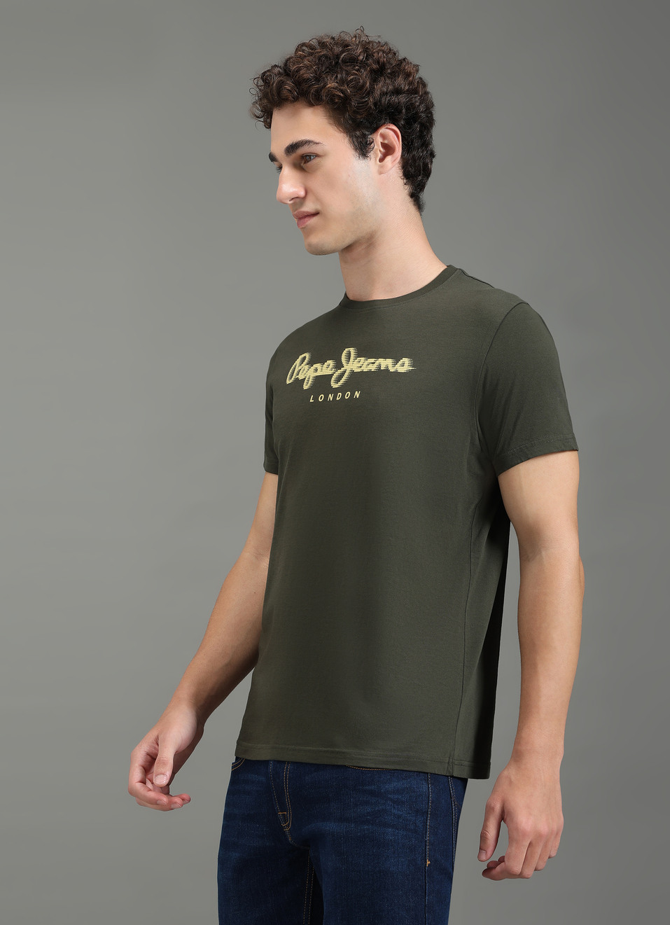 Men Green Graphic Slim Fit T-shirt, , large image number 3