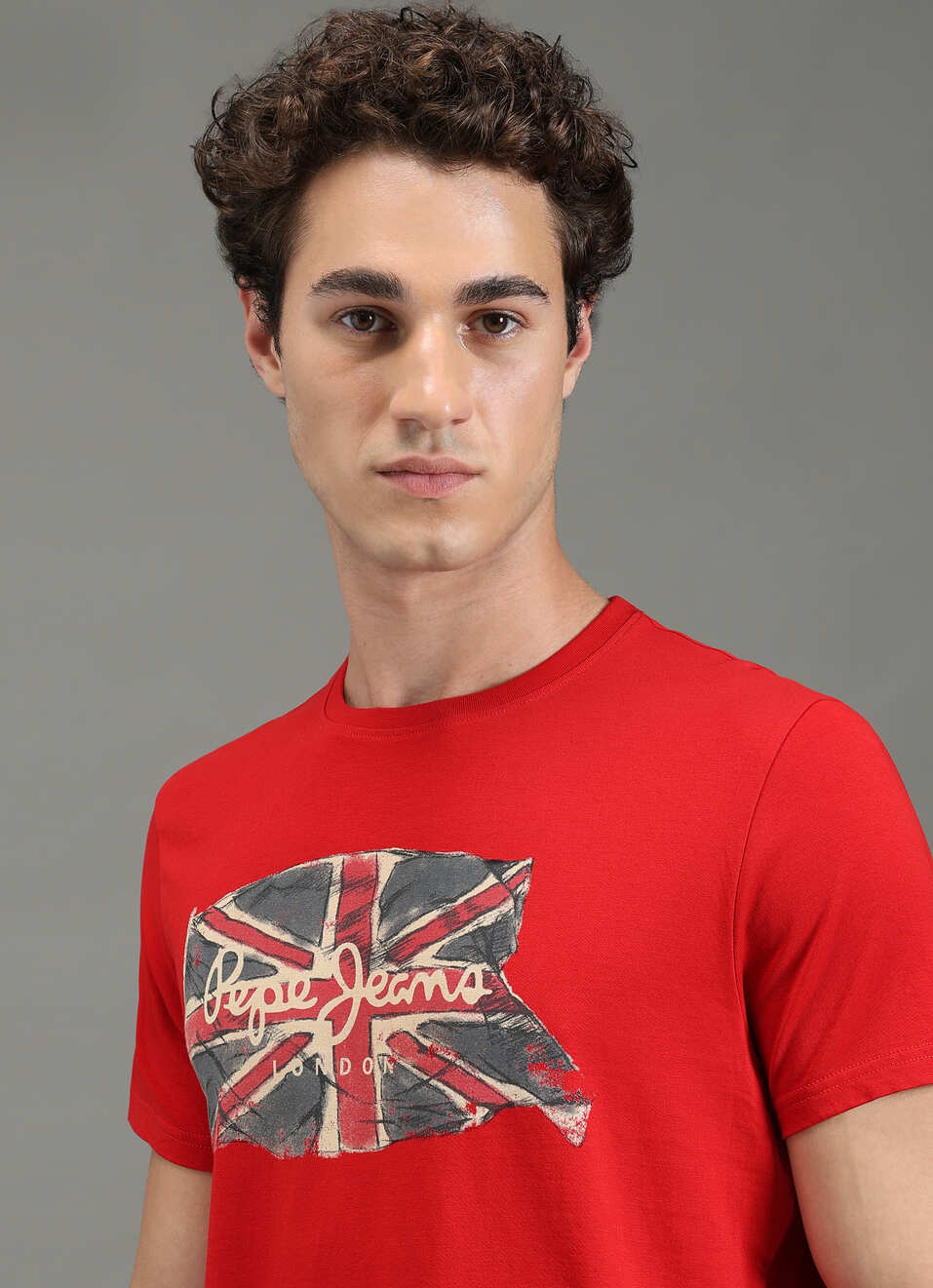 Men Red Graphic Slim Fit T-shirt, , large image number 4