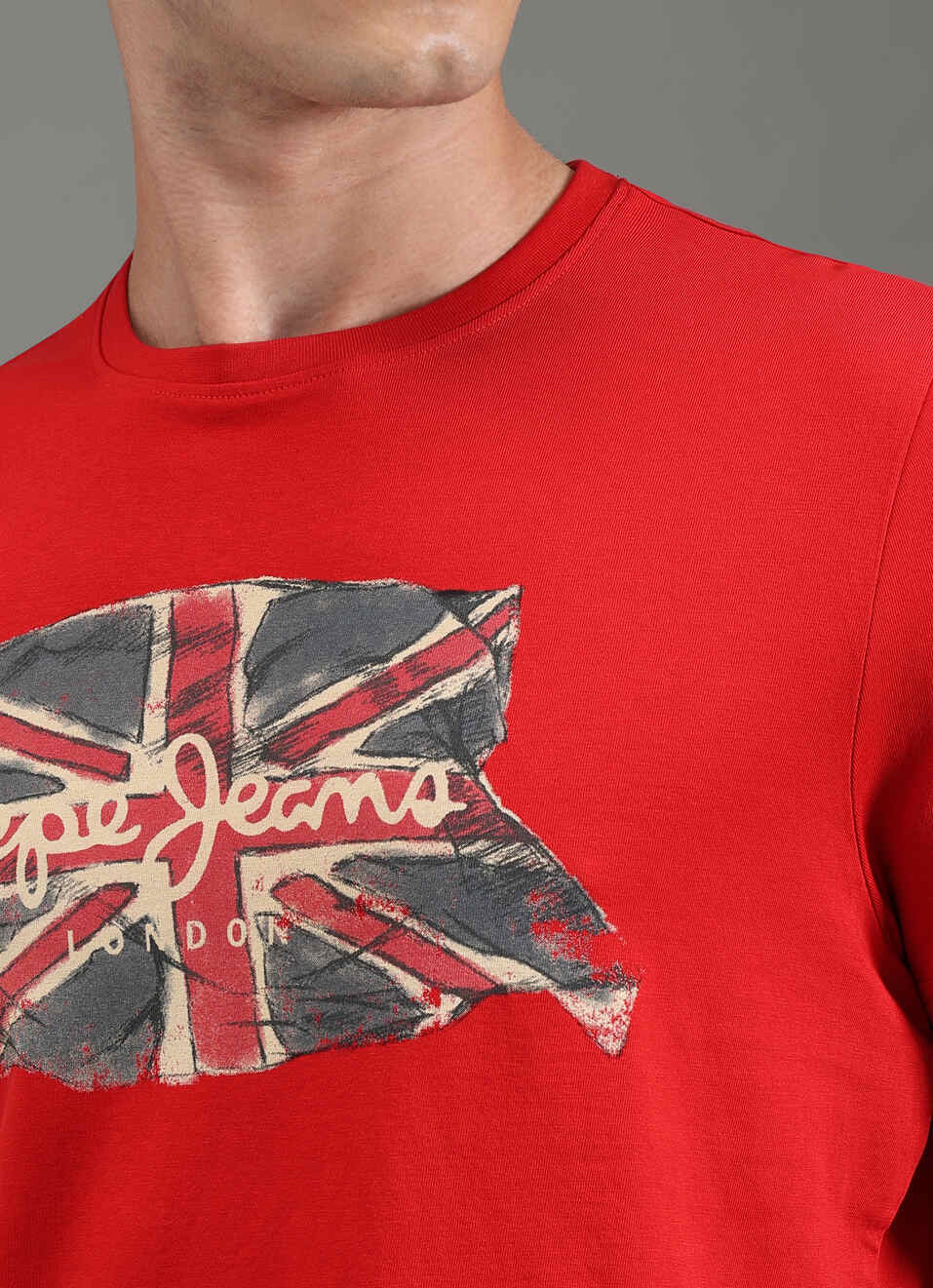 Men Red Graphic Slim Fit T-shirt, , large image number 6