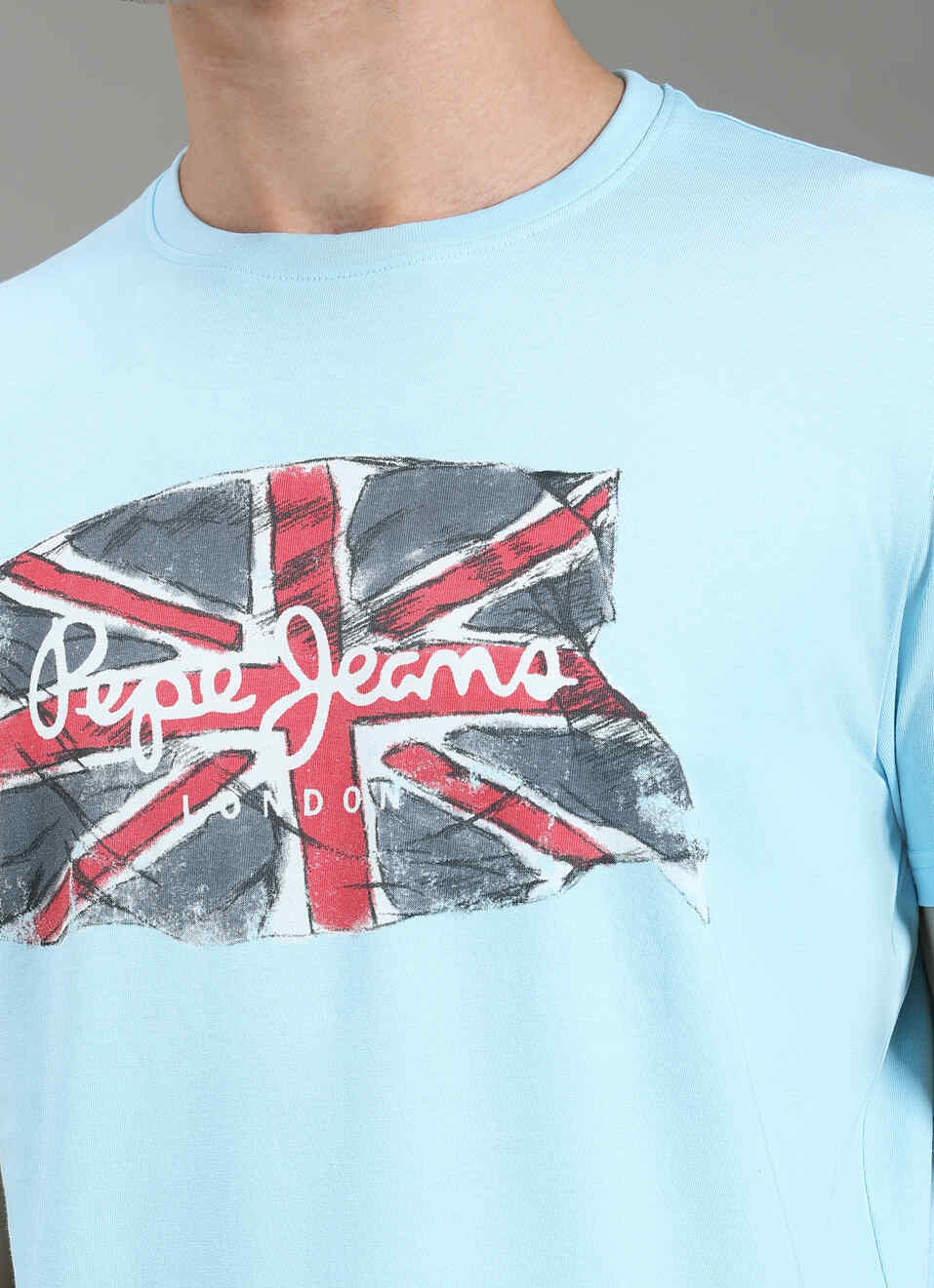 Men Blue Graphic Slim Fit T-shirt, , large image number 6