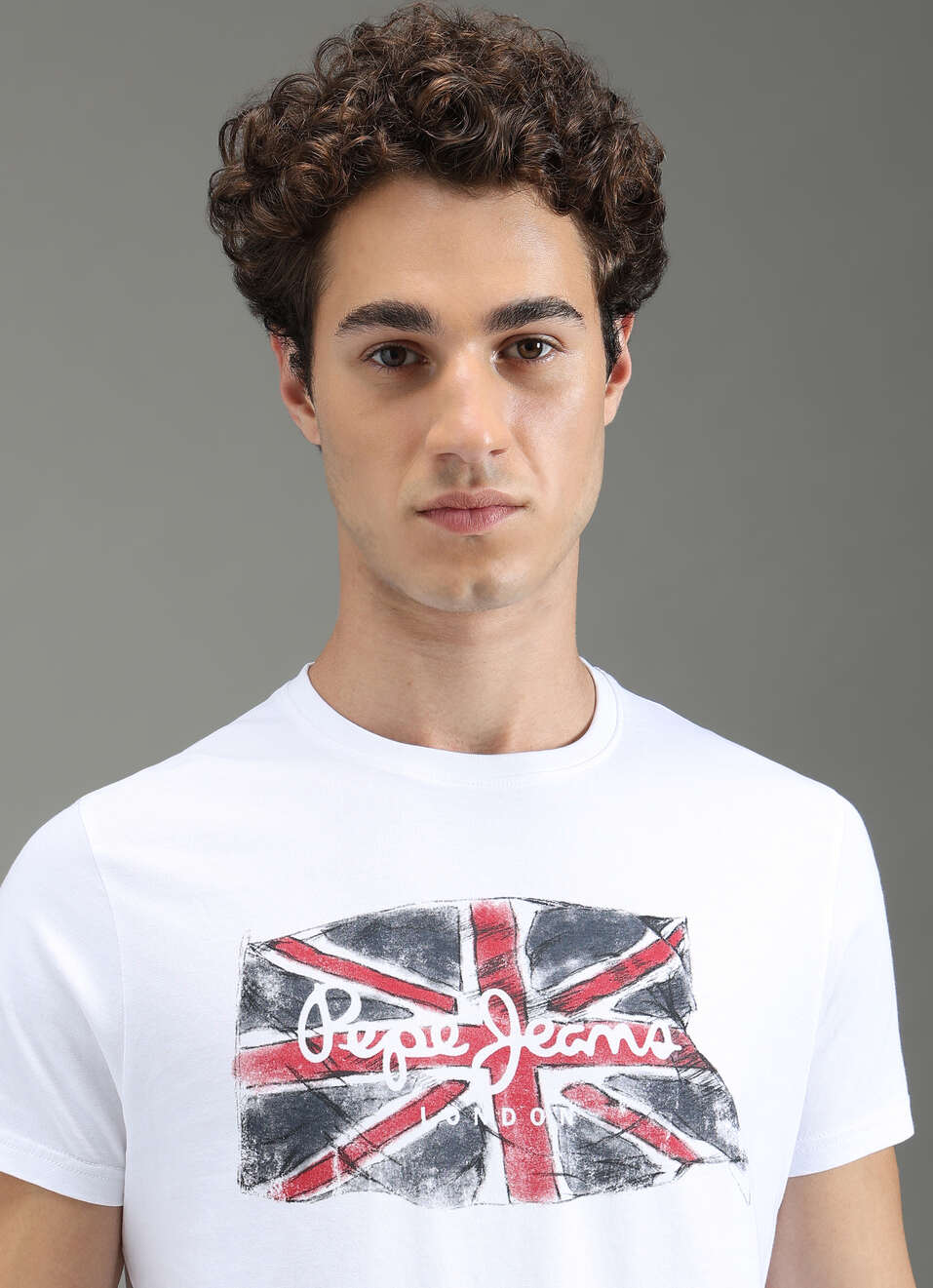 Men White Graphic Slim Fit T-shirt, , large image number 4