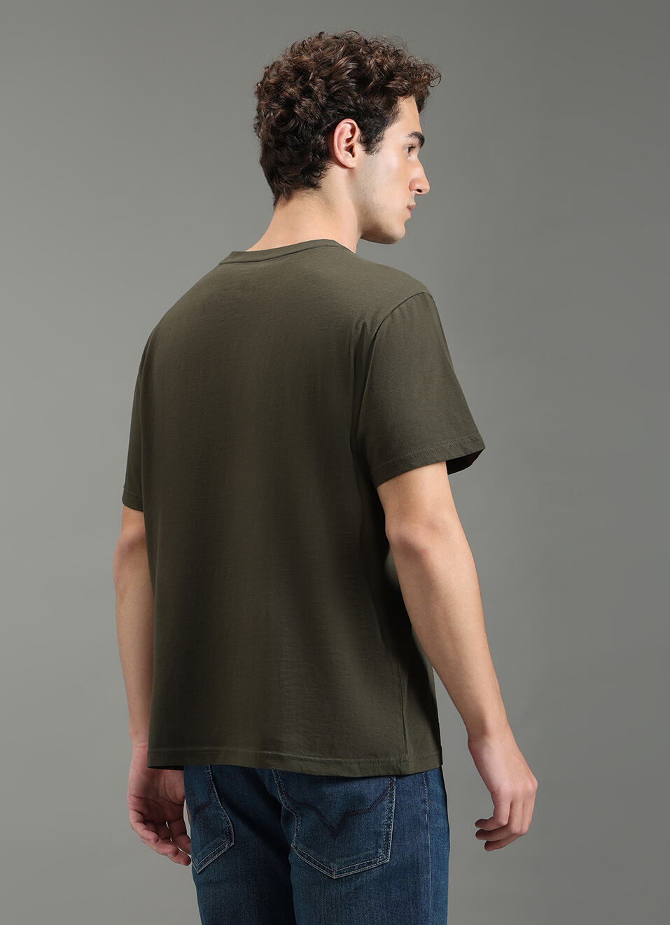 Men Green Graphic Relaxed Fit T-shirt, , large image number 6