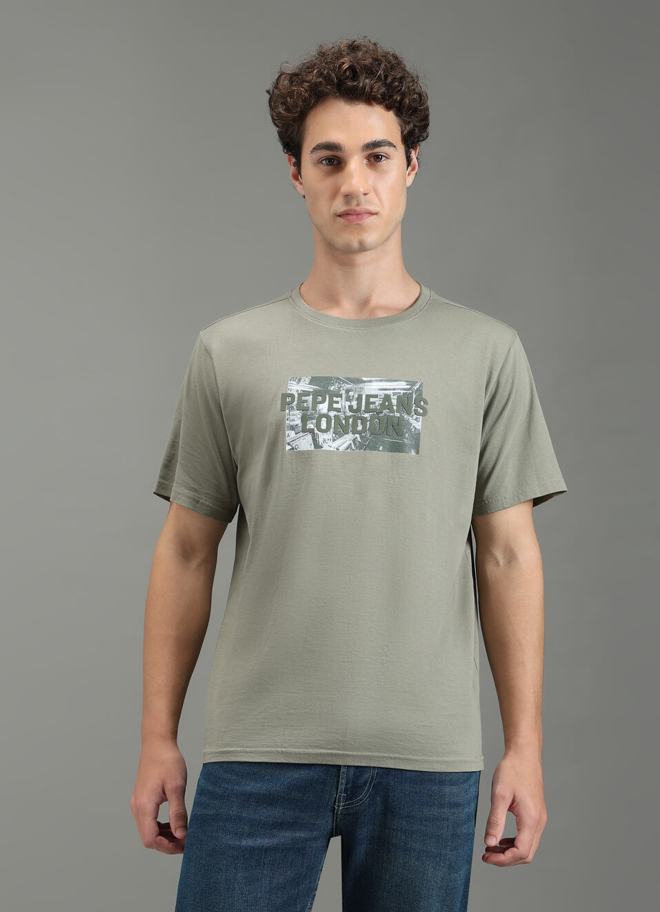 Men Green Relaxed Fit Graphic T-shirt, , large image number 1