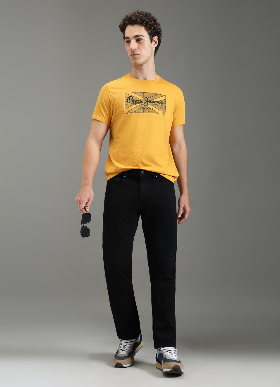 Men Yellow Slim Fit Graphic T-shirt, , large image number 5