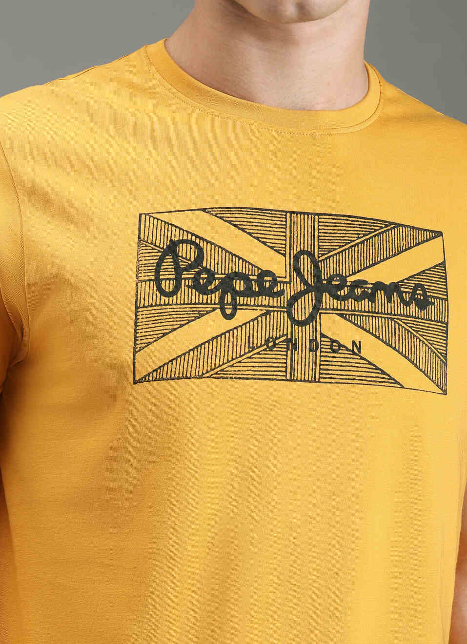 Men Yellow Slim Fit Graphic T-shirt, , large image number 6