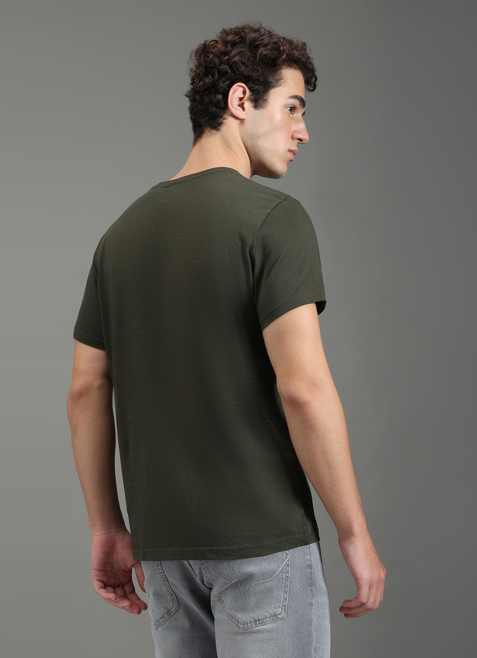 Men Green Slim Fit Graphic T-shirt, , large image number 2