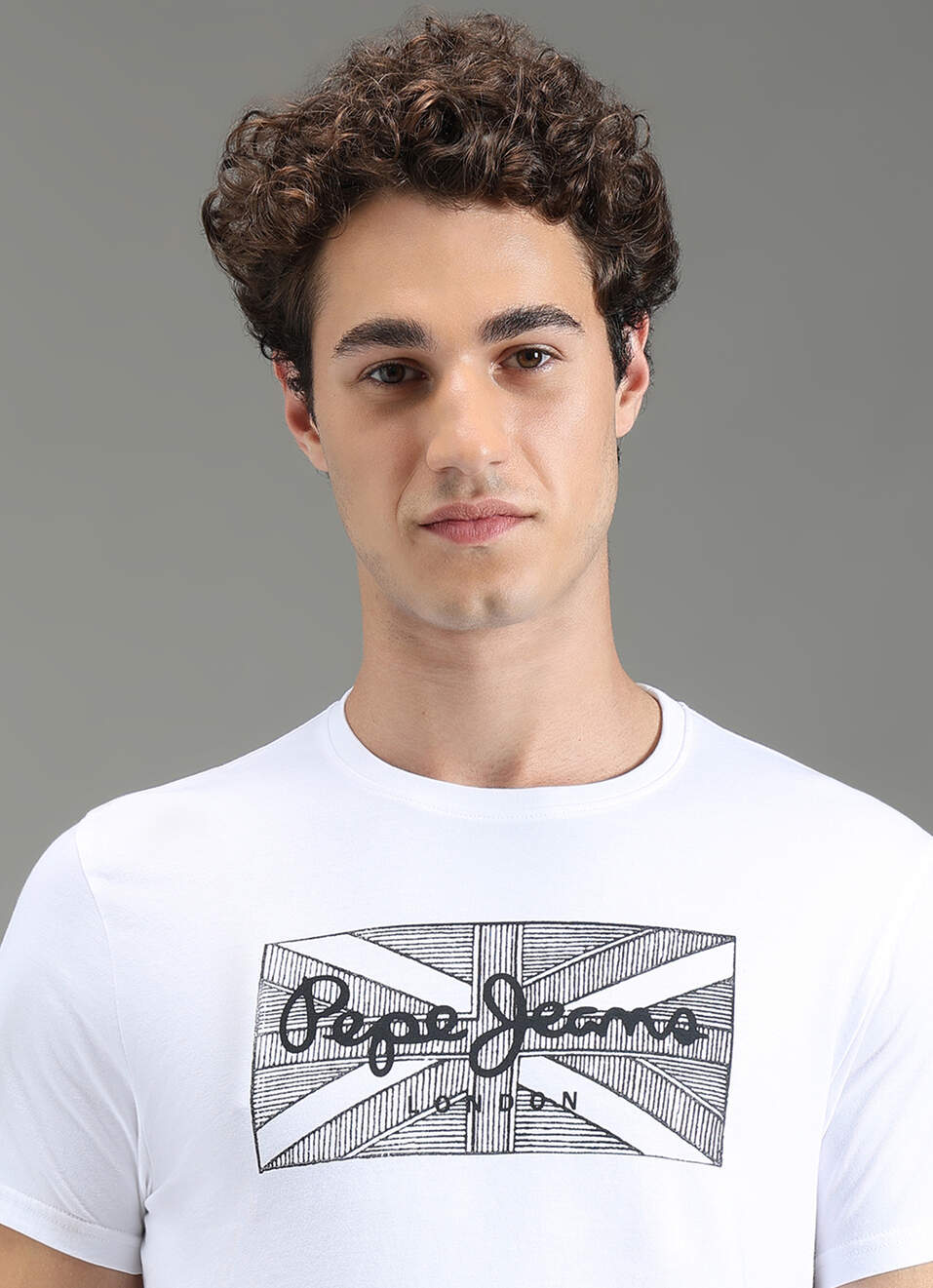 Men White Slim Fit Graphic T-shirt, , large image number 4