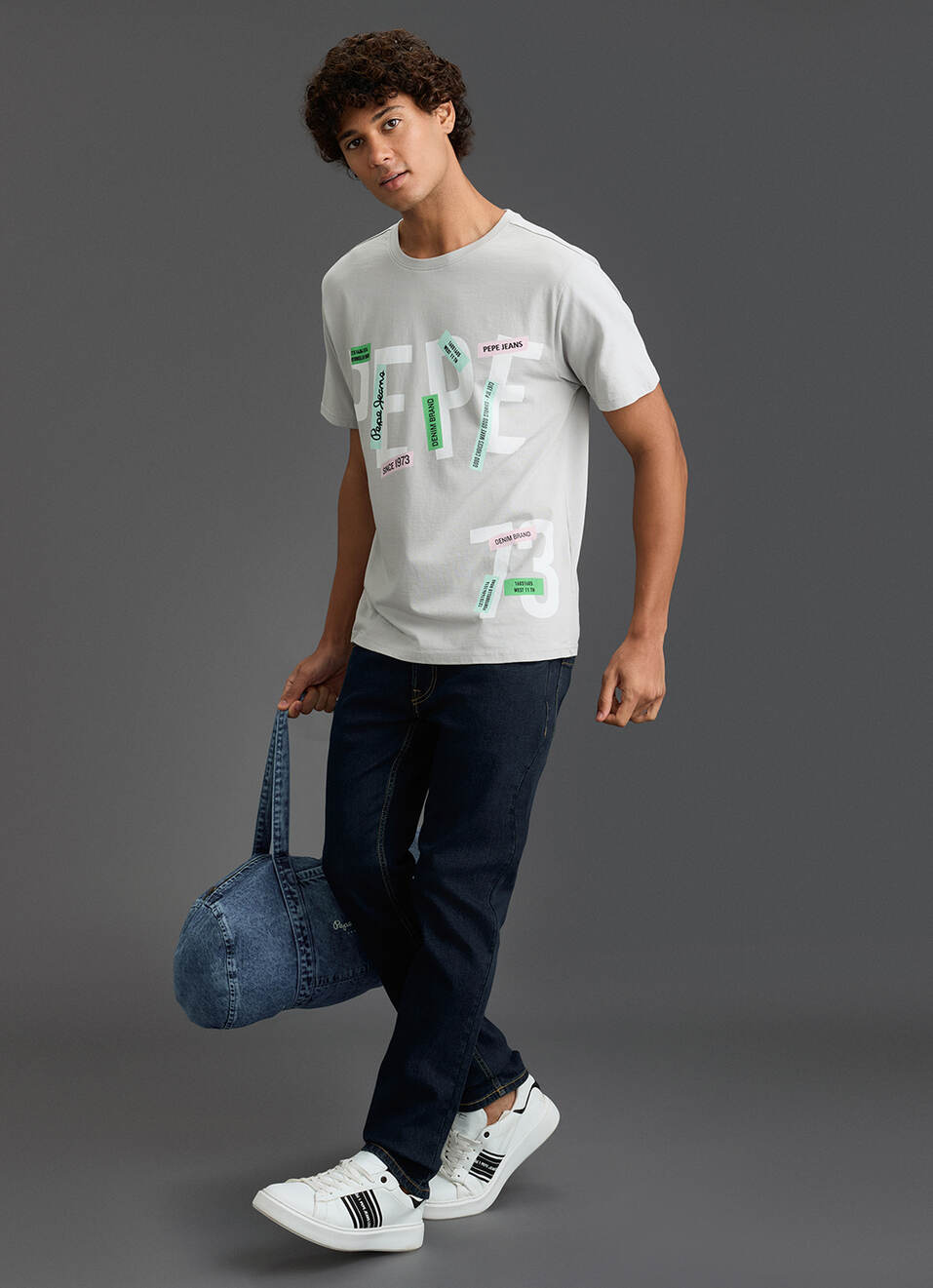 Men Grey Graphic Relaxed Fit T-shirt, , large image number 2