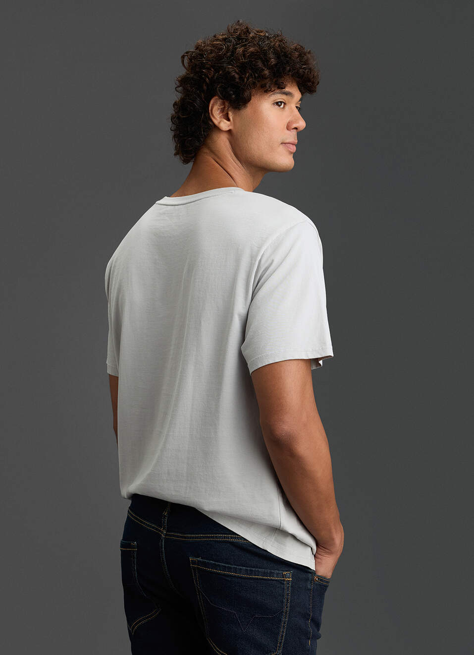 Men Grey Graphic Relaxed Fit T-shirt, , large image number 5