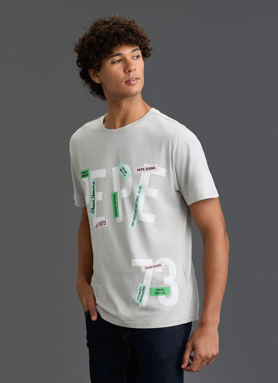 Men Grey Graphic Relaxed Fit T-shirt, , large image number 6