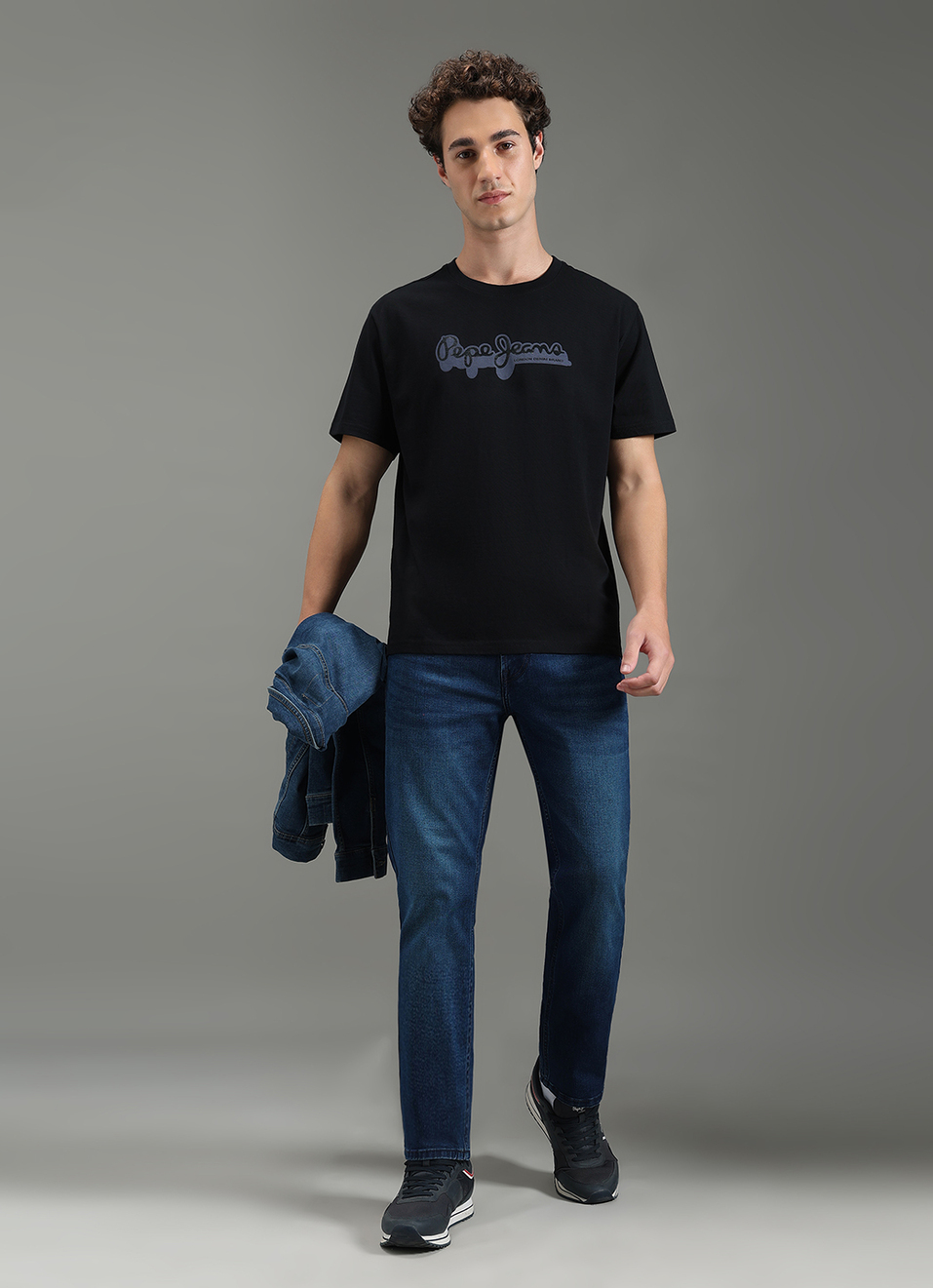 Men Black Relaxed Fit Graphic T-shirt, , large image number 2