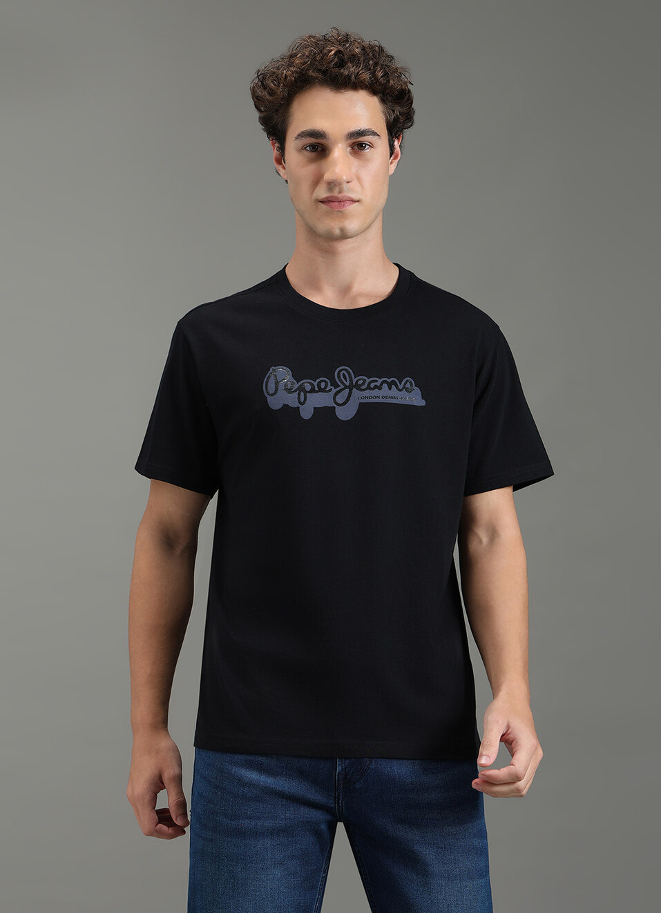 Men Black Relaxed Fit Graphic T-shirt, , large image number 5