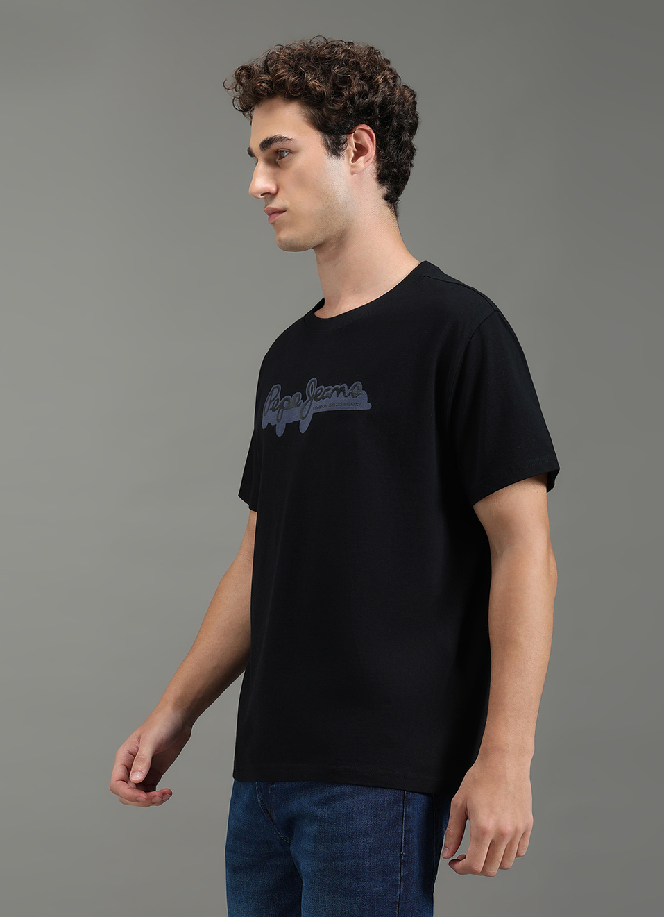 Men Black Relaxed Fit Graphic T-shirt, , large image number 7