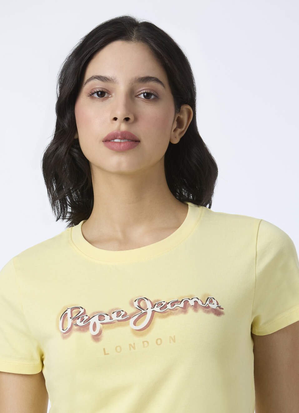 Women Yellow Round Neck Short Sleeve T-shirt, , large image number 4