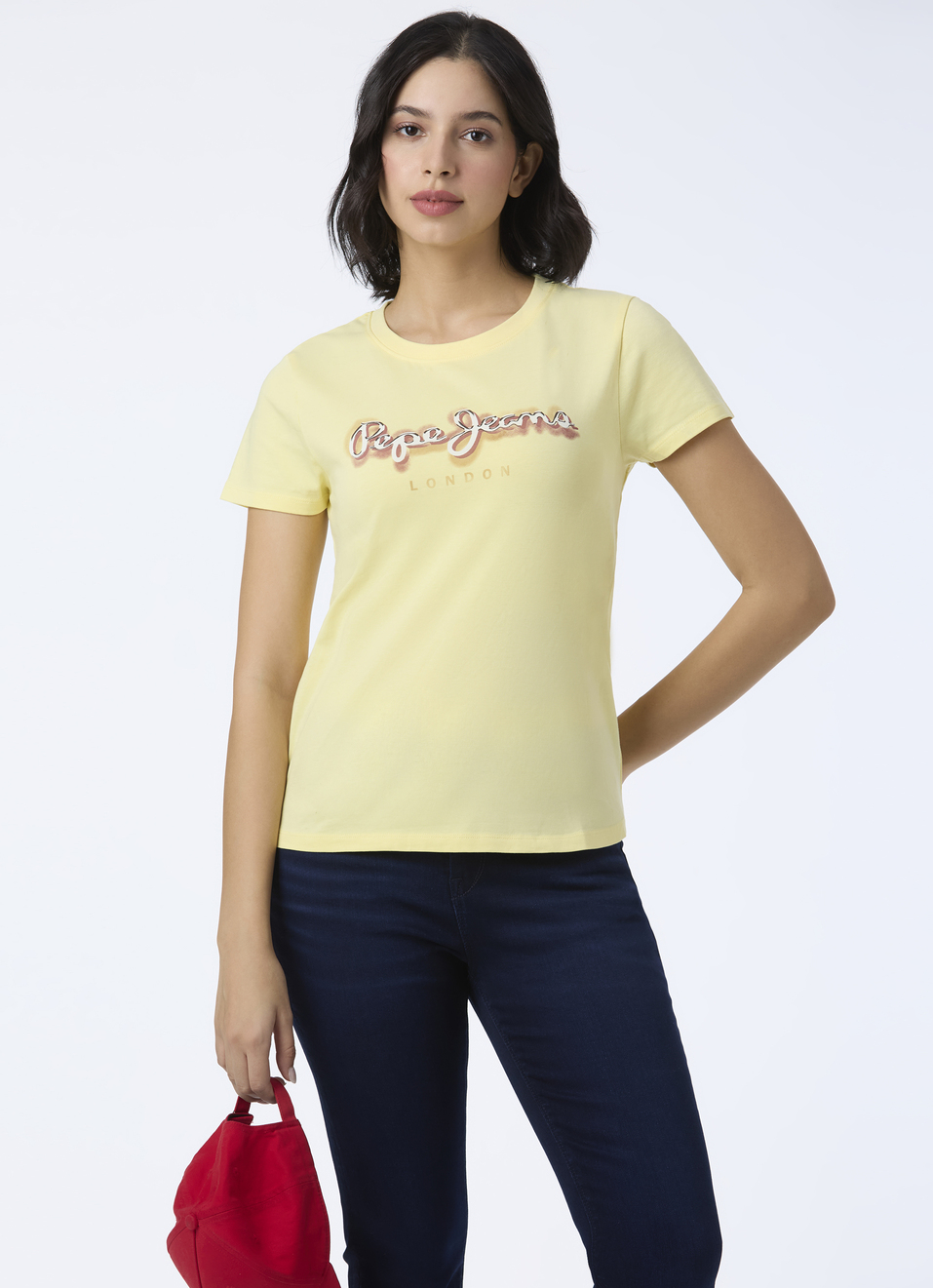 Women Yellow Round Neck Short Sleeve T-shirt, , large image number 0