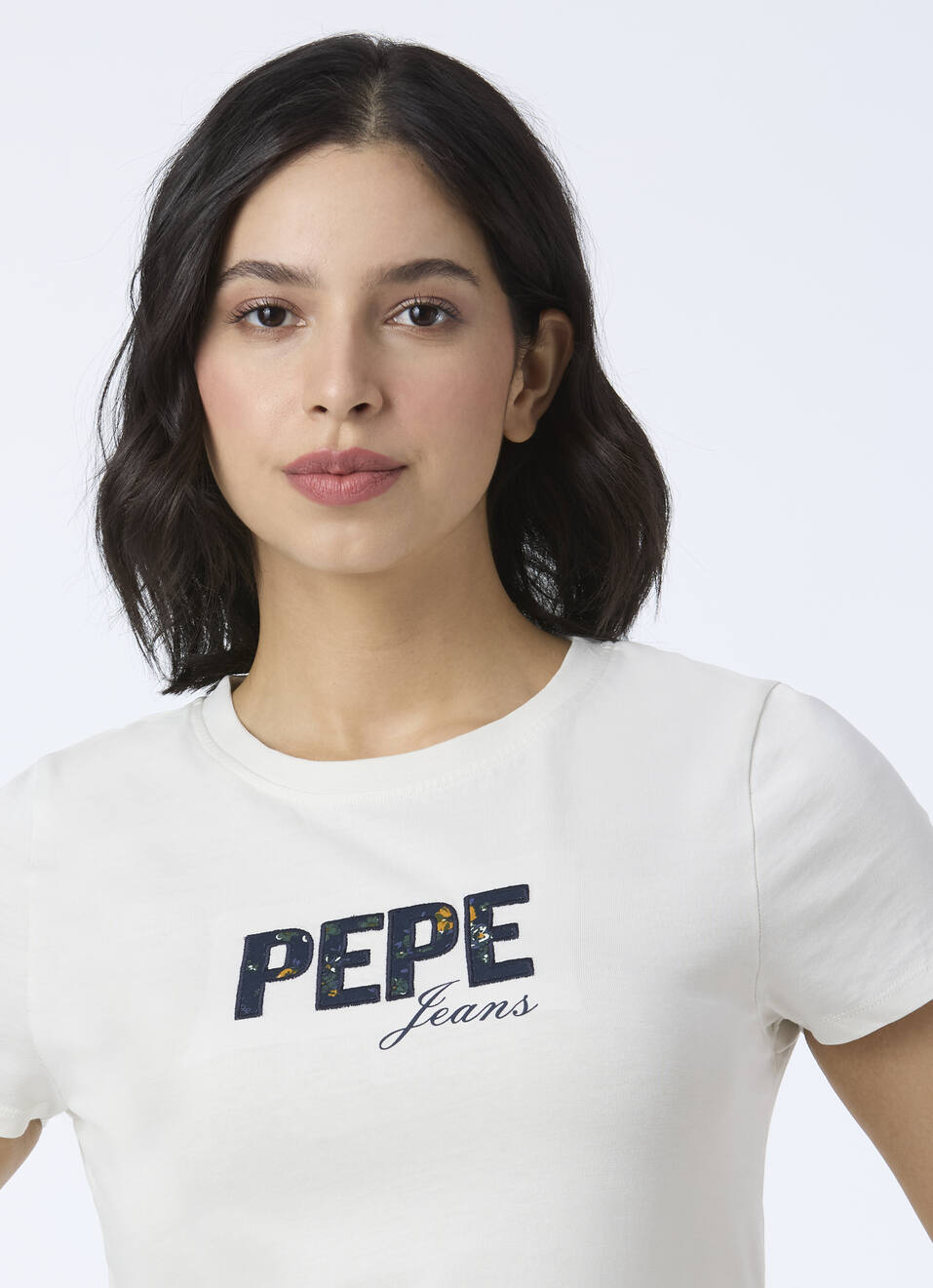 Women Off White Crew Neck Short Sleeve T-shirt, , large image number 4