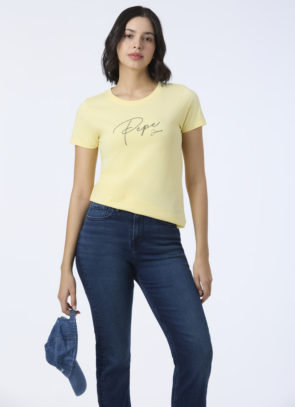 Women Yellow Round Neck Short Sleeve T-shirt, , large image number 0