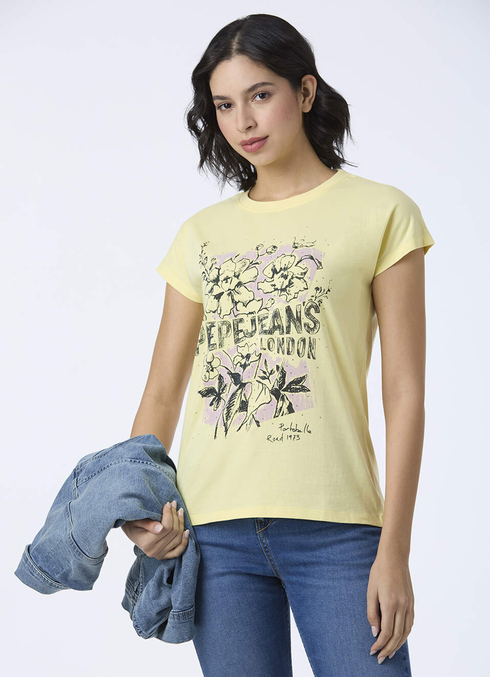 Women Yellow Graphic Print Short Sleeve T-shirt, , large image number 0