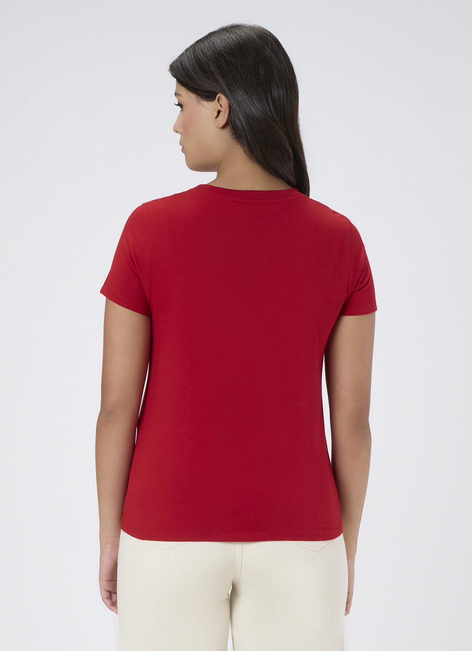 Women Red Floral Print T-shirt, , large image number 2
