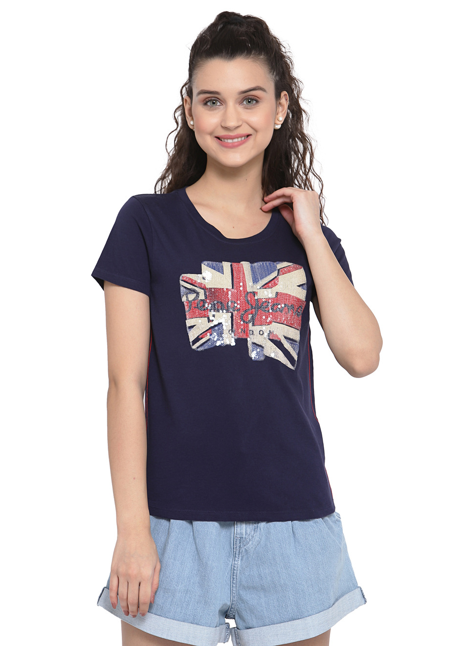 Blaze Union Jack Graphic T Shirt With Sequin, , large image number 0