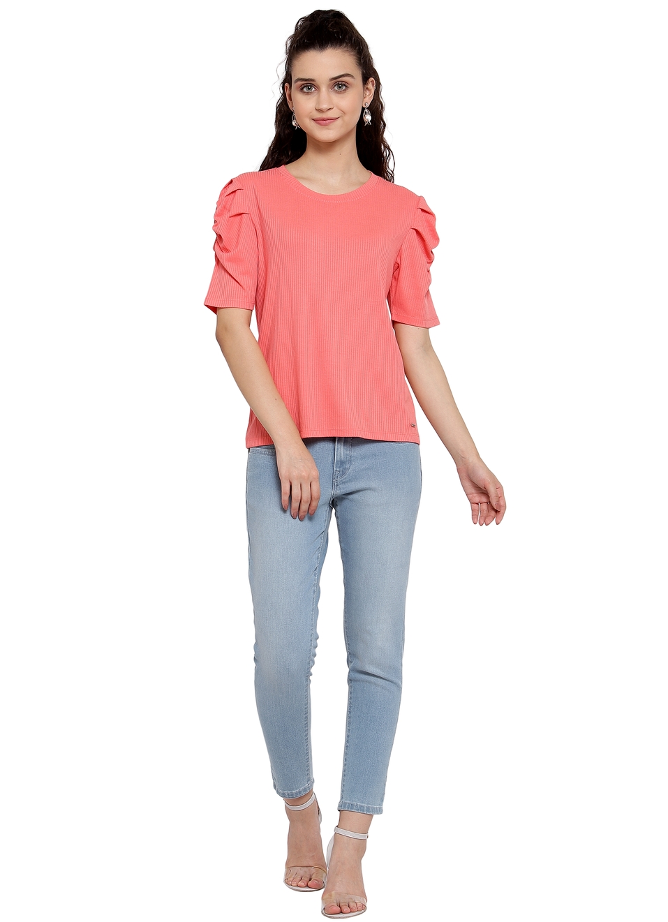 Greta Solid Ribed T Shirt, , large image number 3