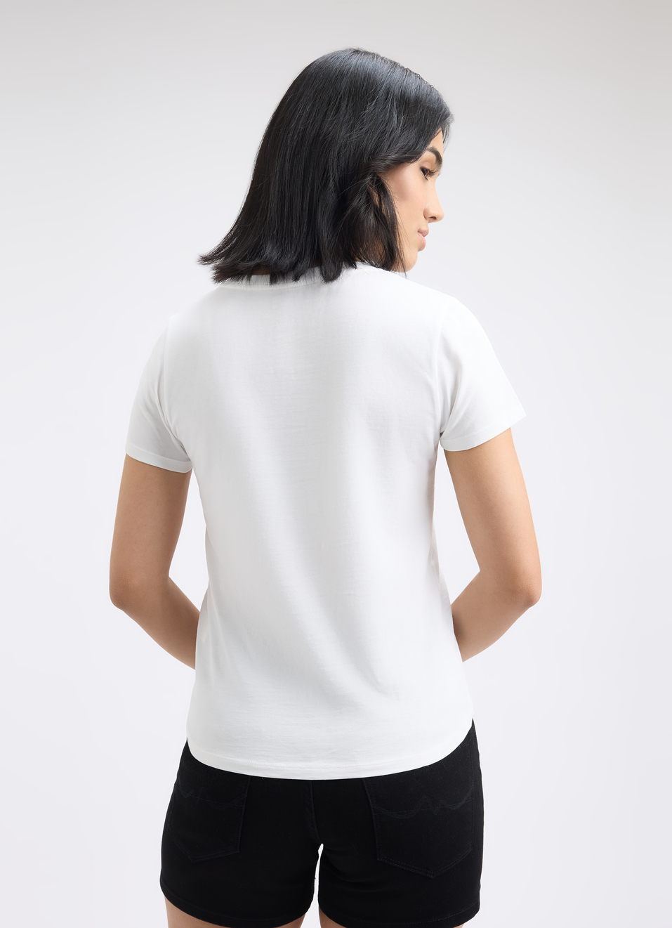 Women Ecru Embellished Short Sleeve T-shirt, , large image number 2