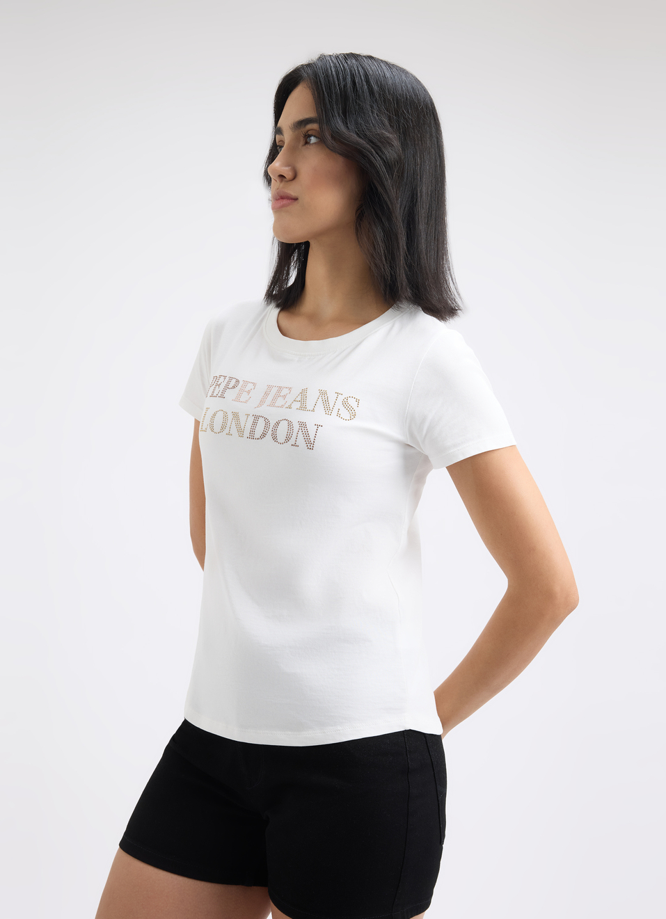 Women Ecru Embellished Short Sleeve T-shirt, , large image number 3