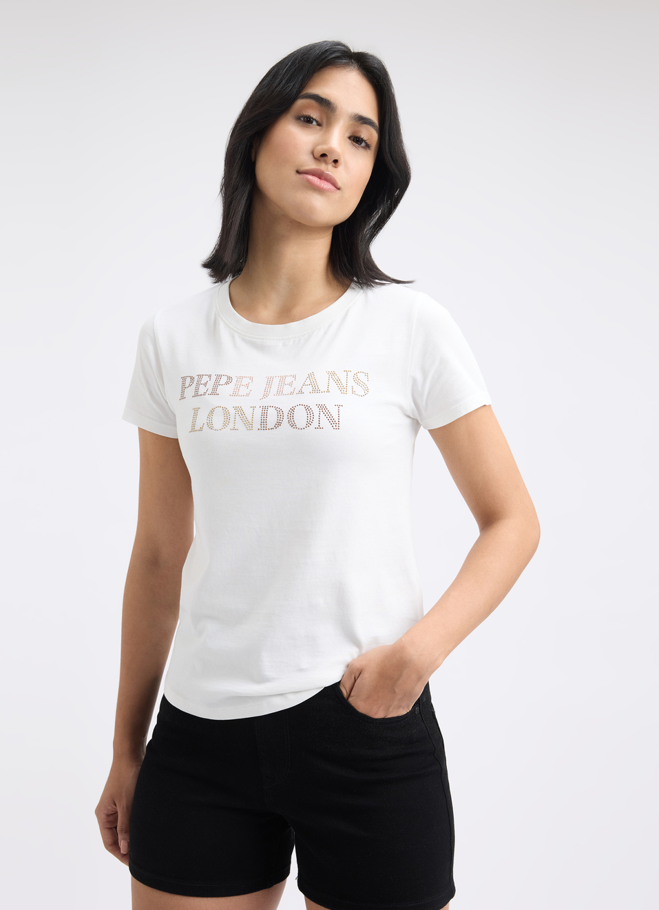 Women Ecru Embellished Short Sleeve T-shirt, , large image number 0