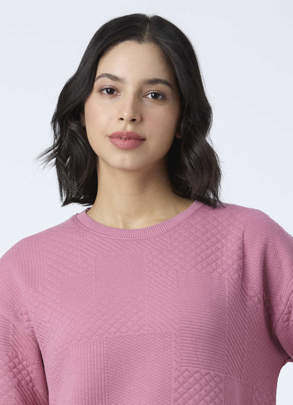 Women Pink Textured Patchwork Sweatshirt, , large image number 4