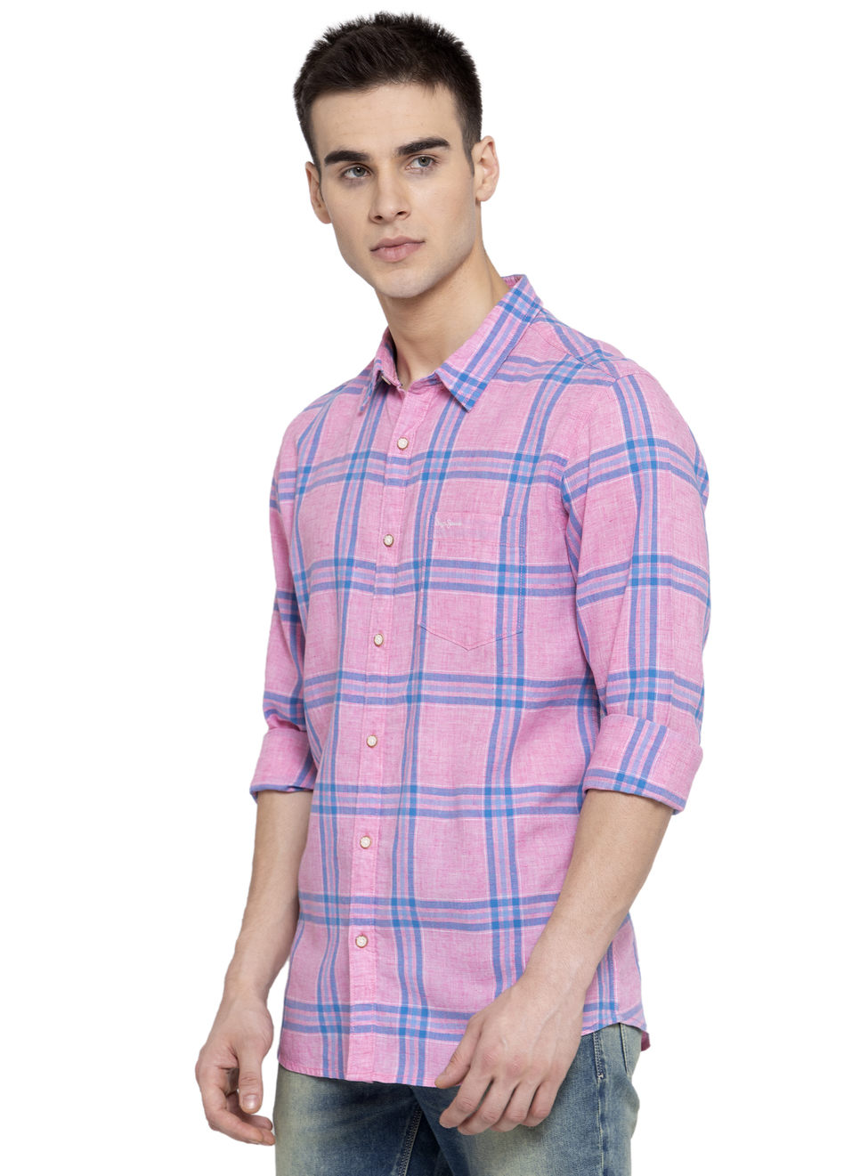 Salvador Cotton Linen Checks Shirt, , large image number 2