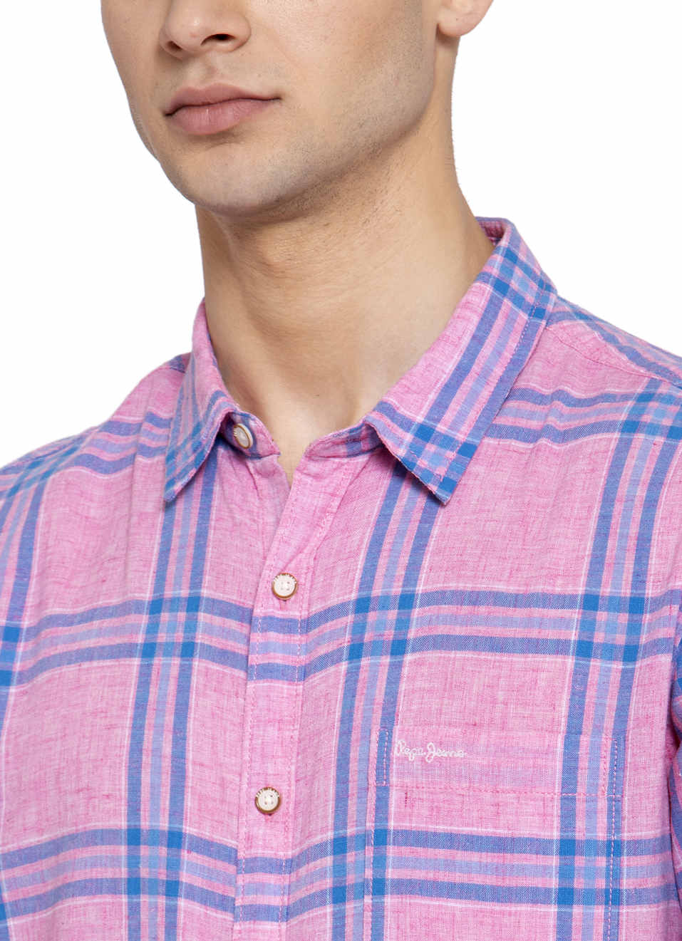 Salvador Cotton Linen Checks Shirt, , large image number 4