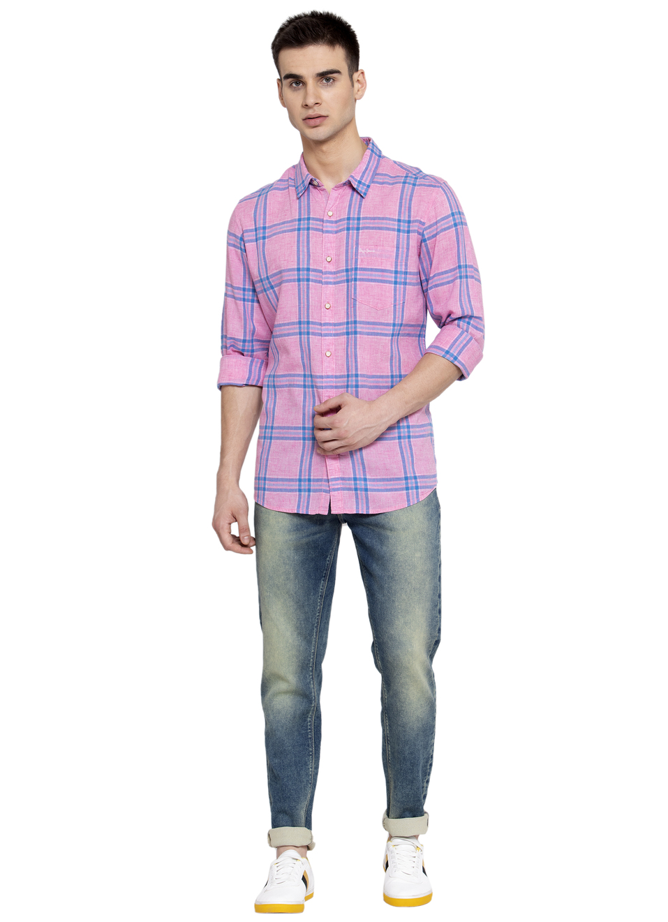 Salvador Cotton Linen Checks Shirt, , large image number 5