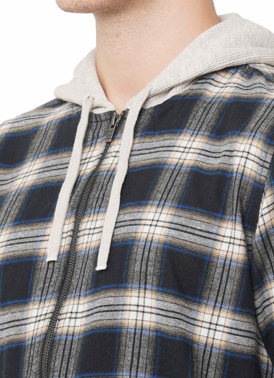 Solarte Shiruku Zip Through Check Shirt, , large image number 5